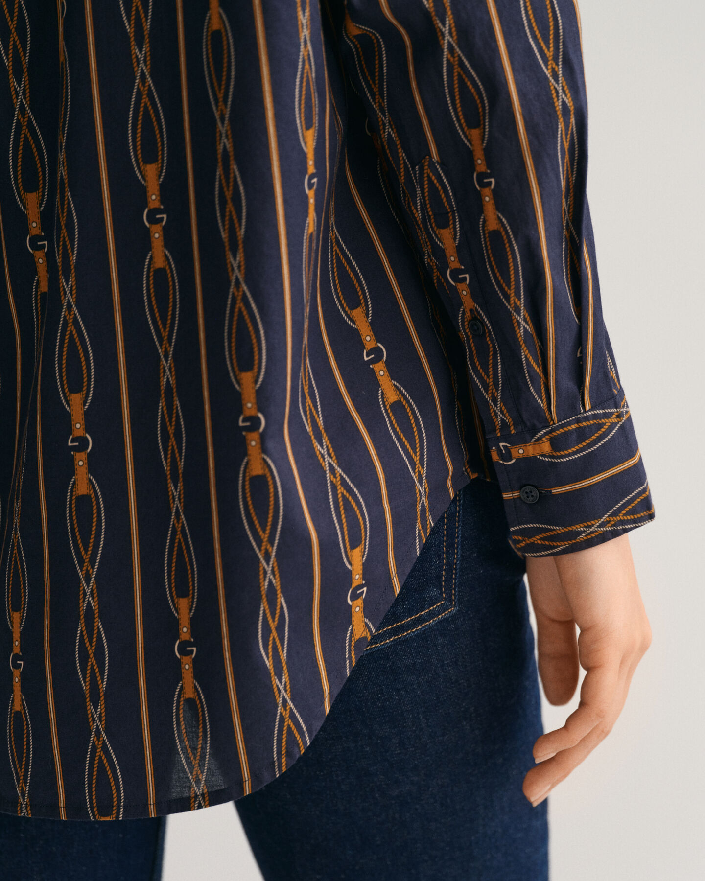 Camicia in voile di cotone Rope a righe relaxed fit