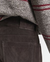 Jeans gamba dritta in camoscio