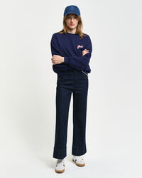 Jeans in denim stropicciato alla caviglia