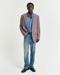 Blazer in misto cotone a quadri regular fit