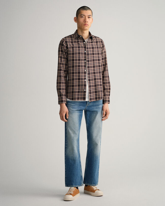 Camicia in twill a quadri slim fit