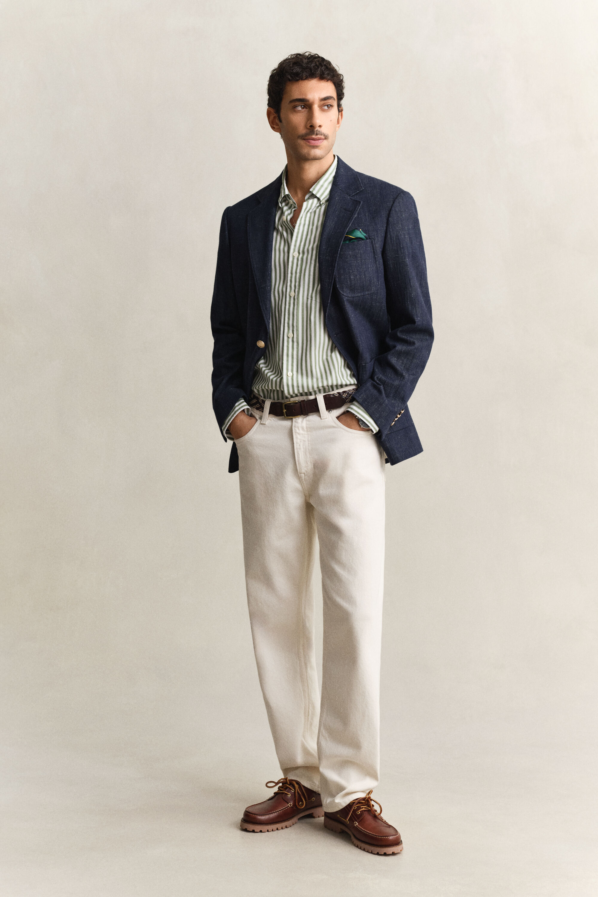 Camicia classica in popeline a righe