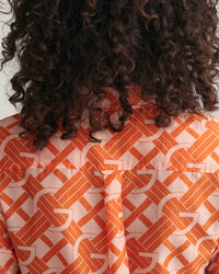 Camicia in misto cotone e seta con motivo G regular fit