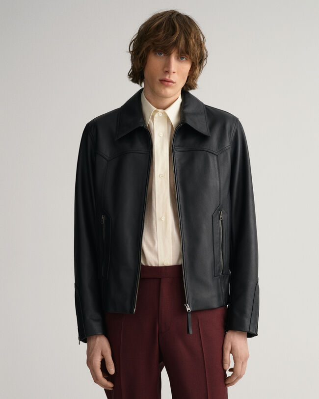 Giacca in pelle corta