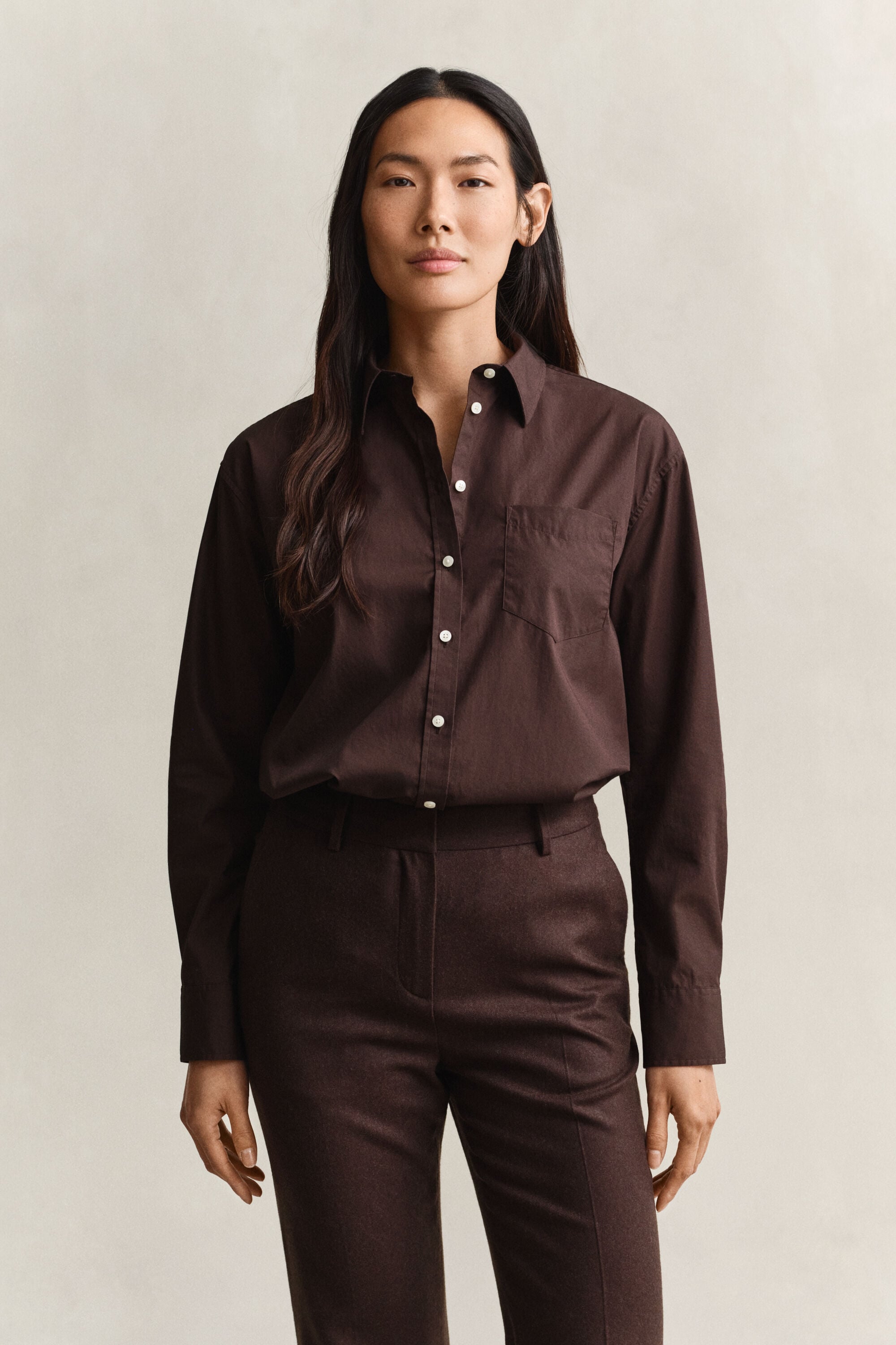Camicia classica in popeline relaxed fit