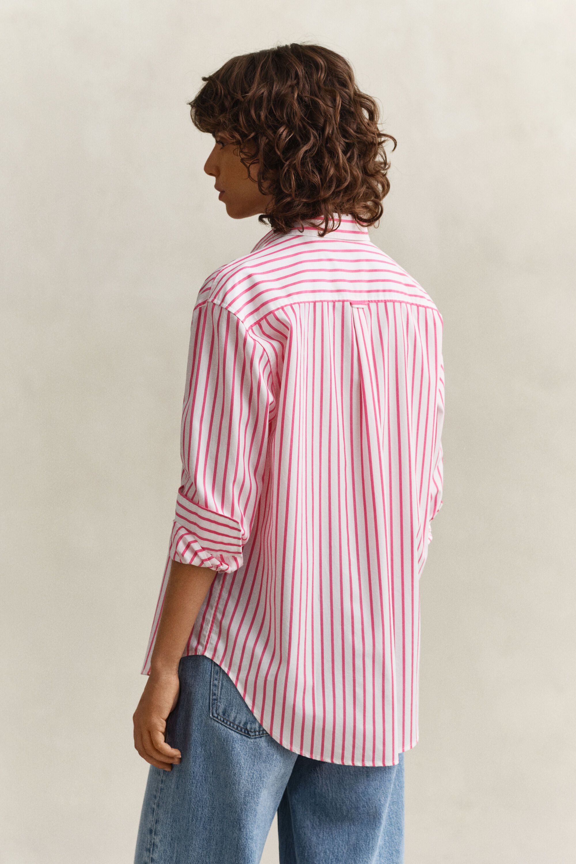 Camicia classica in popeline a righe relaxed fit