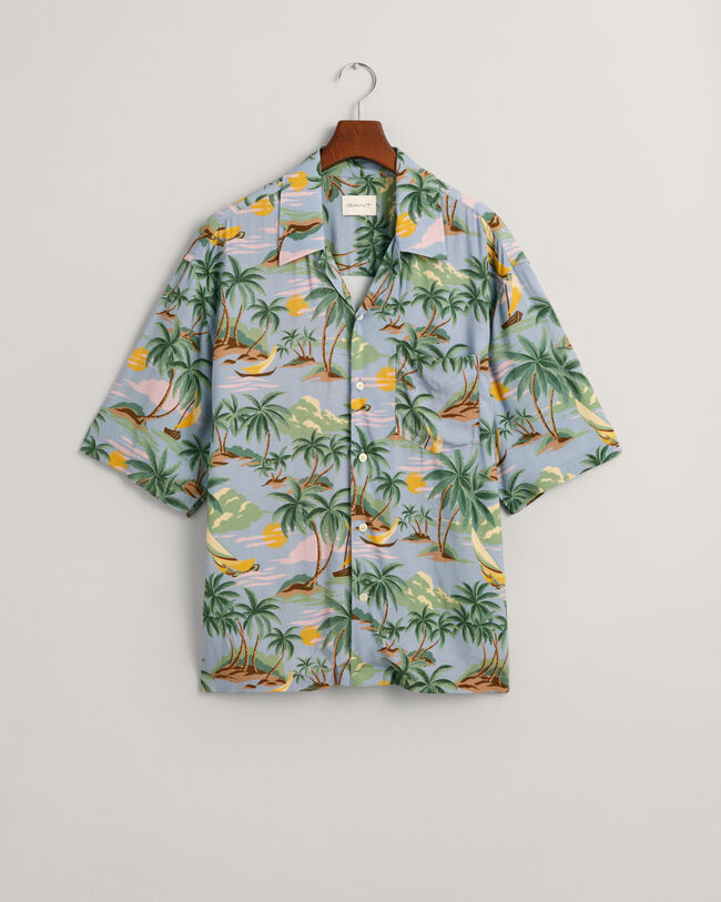 Camicia a maniche corte Hawaiian Print relaxed fit