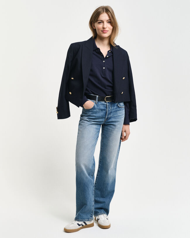 Polo in piqué a maniche lunghe Shield