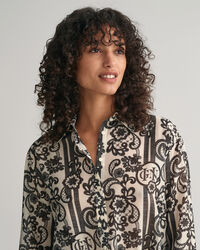 Camicia con stampa Lace in seta e cotone relaxed fit