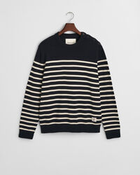 Maglia girocollo in cotone a righe