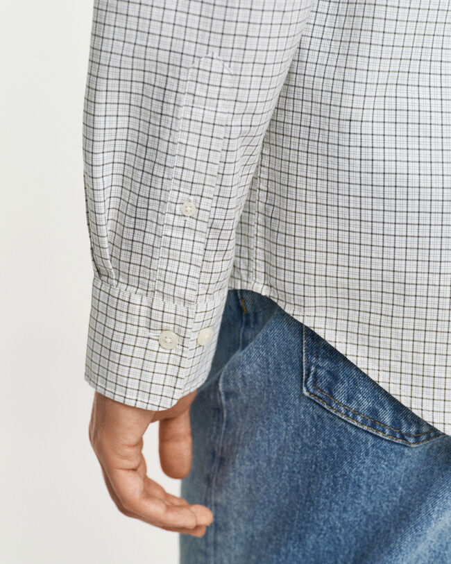 Classica camicia in popeline a quadri regular fit