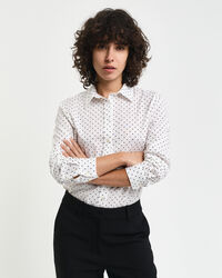 Camicia in voile di cotone con stampa a pois regular fit