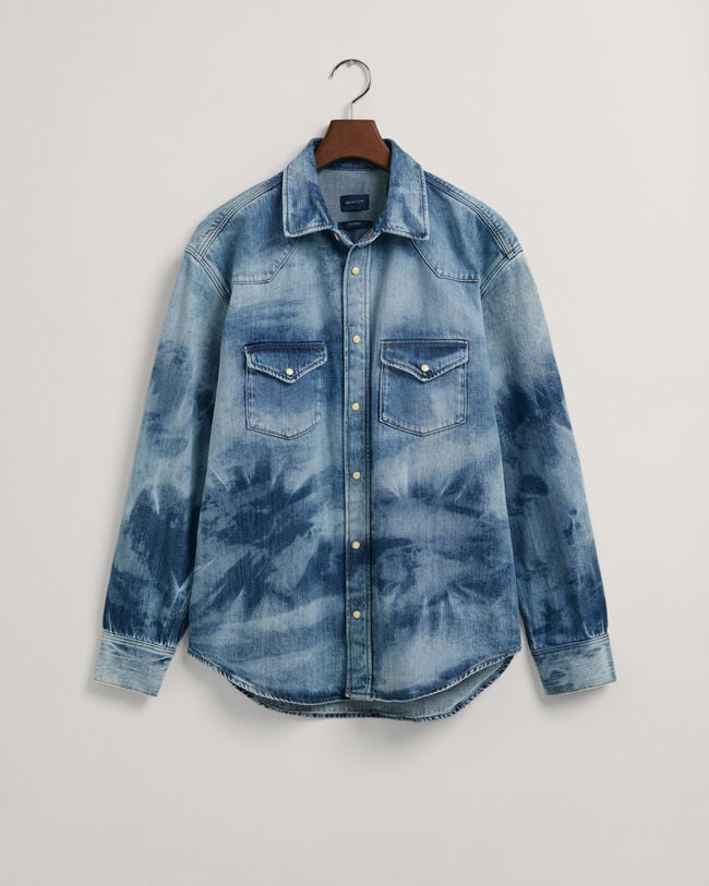 Camicia Western Bleach Wash relaxed fit