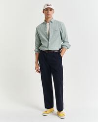 Camicia in misto cotone-lino a righe regular fit