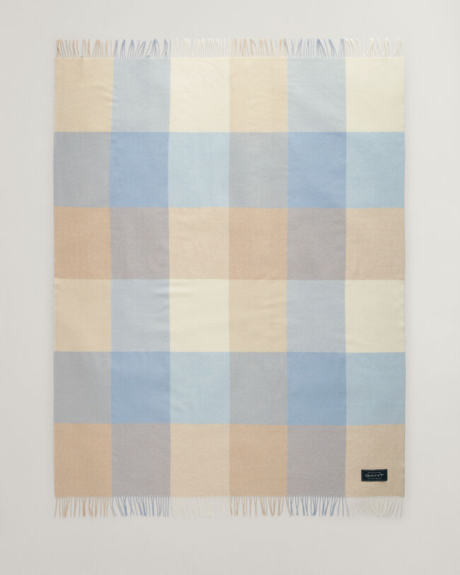 Coperta a quadri in finissima lana merino