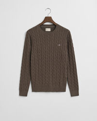 Maglia girocollo in cotone a trecce