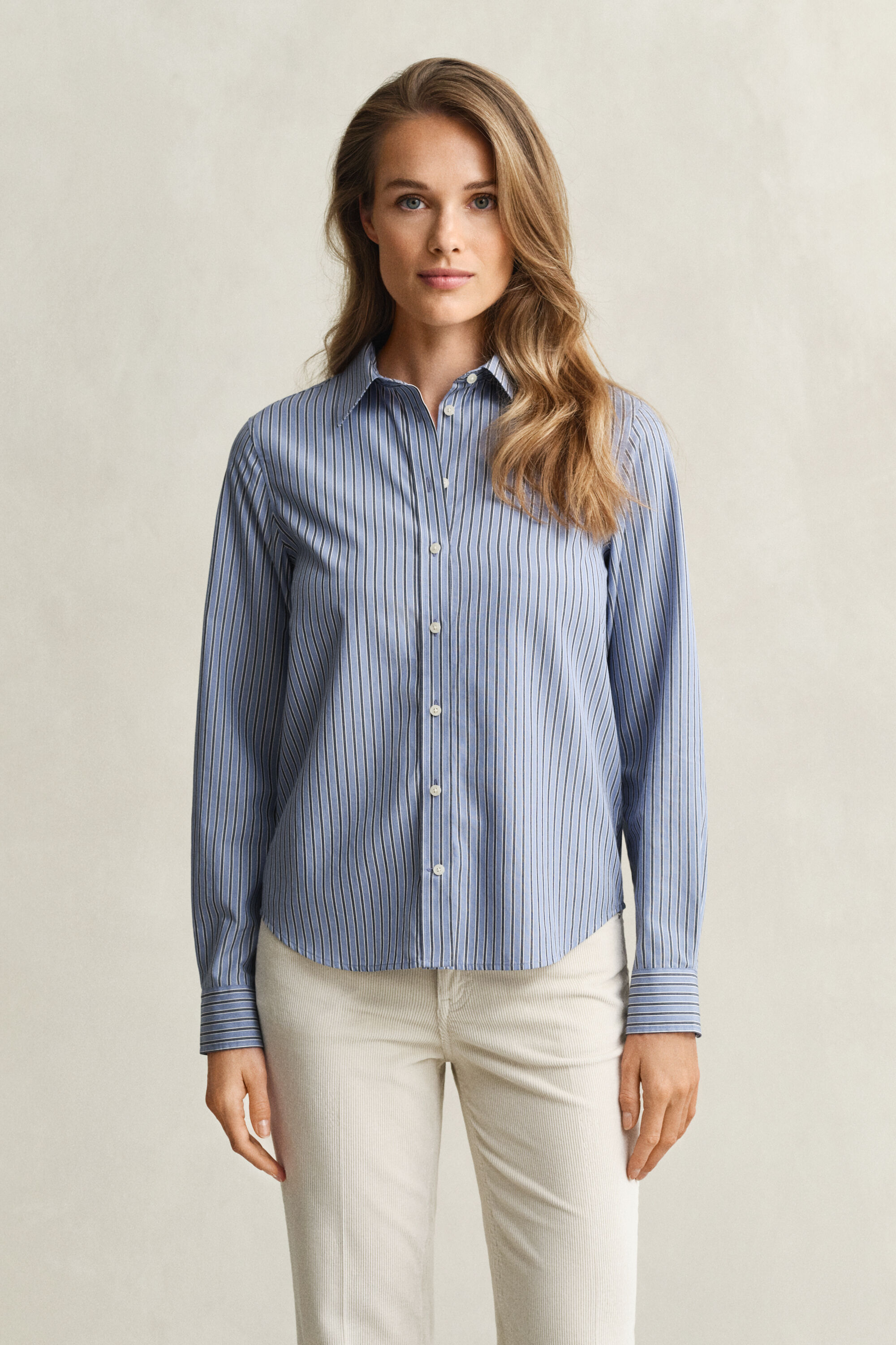 Camicia in popeline a righe regular fit