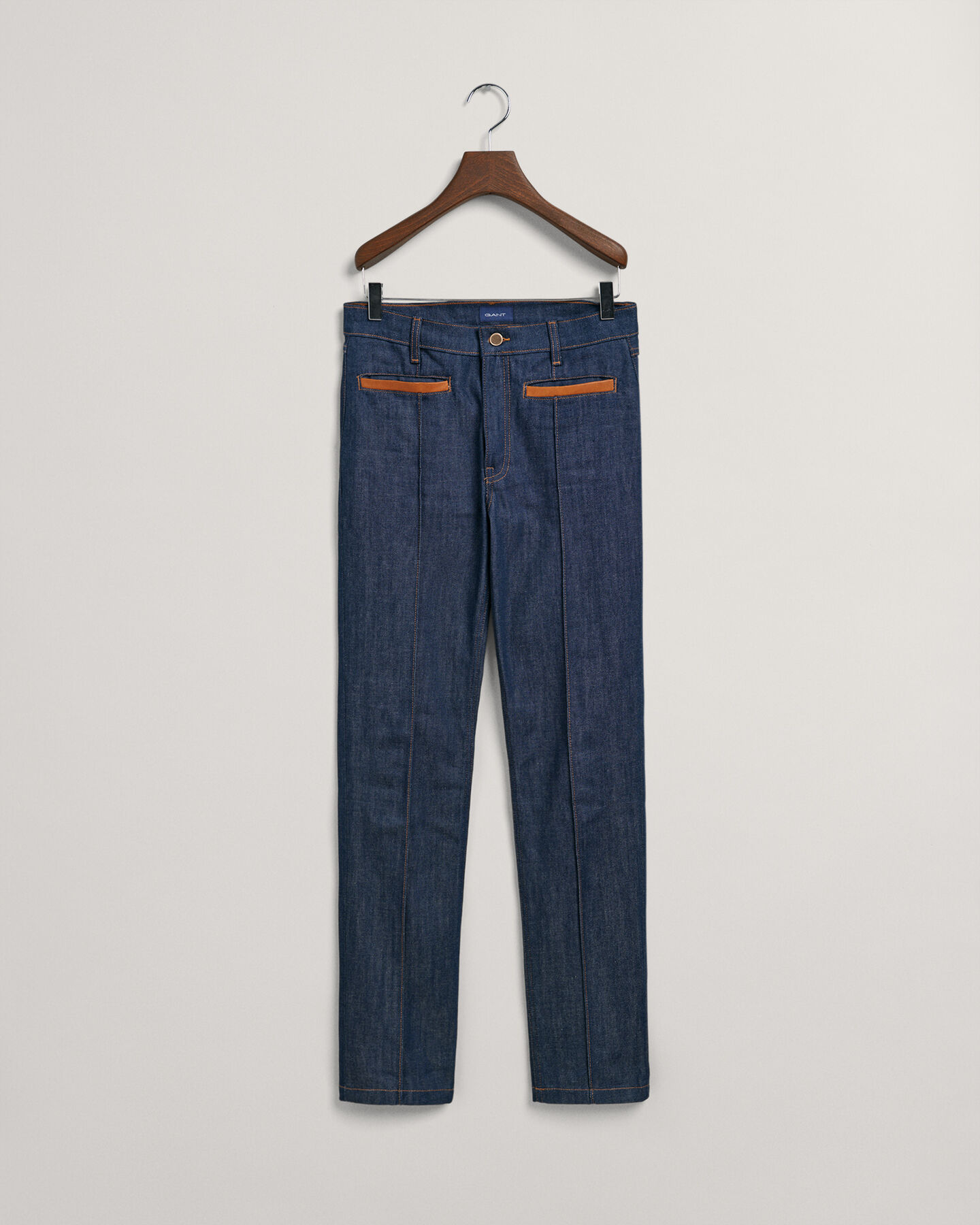 Jeans con dettagli in pelle slim fit