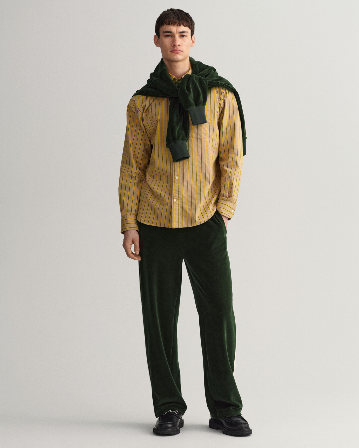 Camicia in tessuto a ratiera a righe relaxed fit