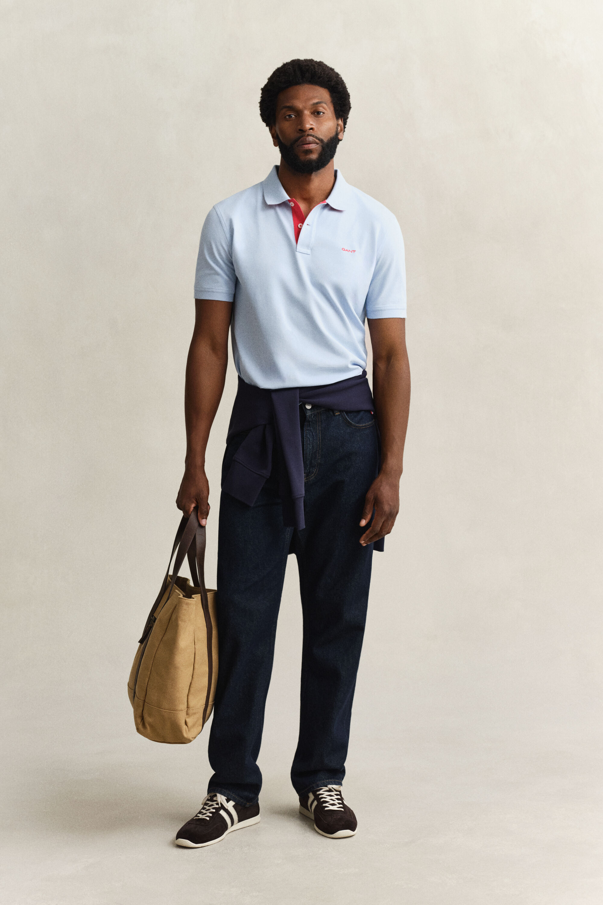 Polo in piqué a contrasto