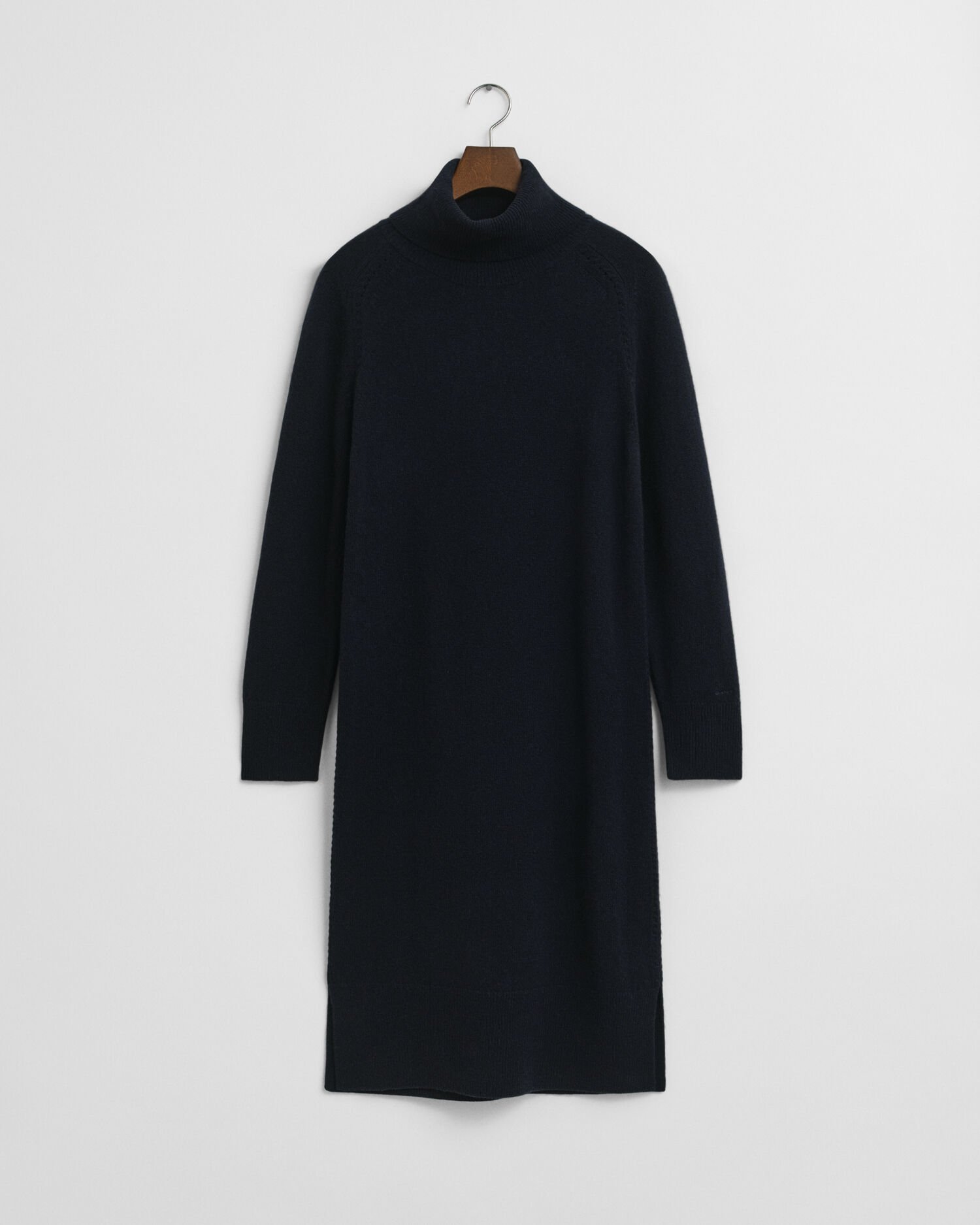 Abito a collo alto con dettagli in maglia