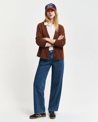 Cardigan con scollo a V e motivo a spina di pesce