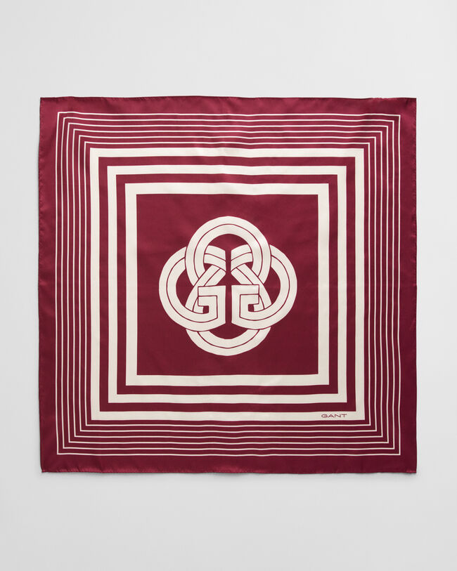 Foulard in seta orlato con monogramma