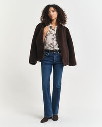 Camicia con stampa di albero in seta e cotone relaxed fit