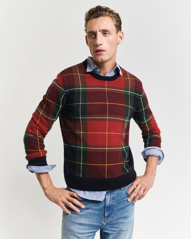 Maglia girocollo a quadri