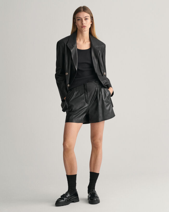 Blazer in pelle regular fit