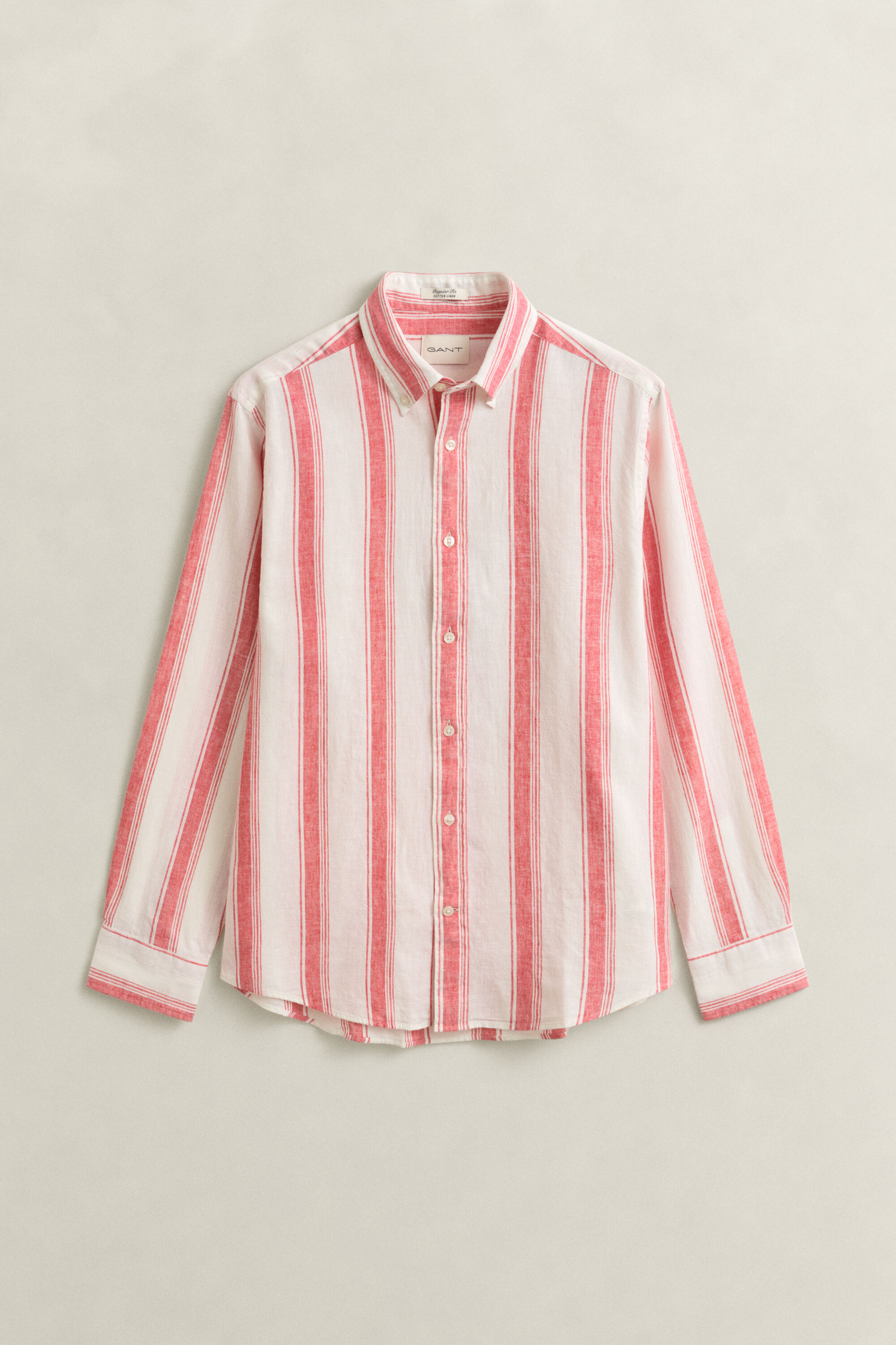 Camicia a righe in misto lino