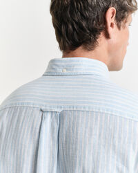 Camicia in misto cotone-lino a righe regular fit