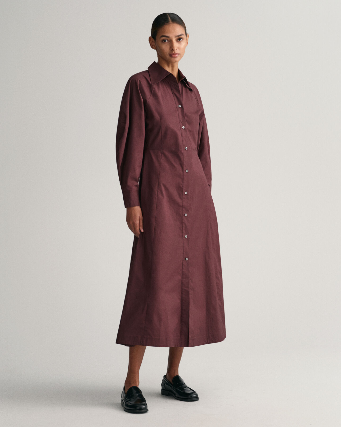 Abito chemisier con maniche voluminose