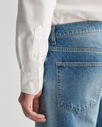 Camicia Oxford in popeline elasticizzato slim fit