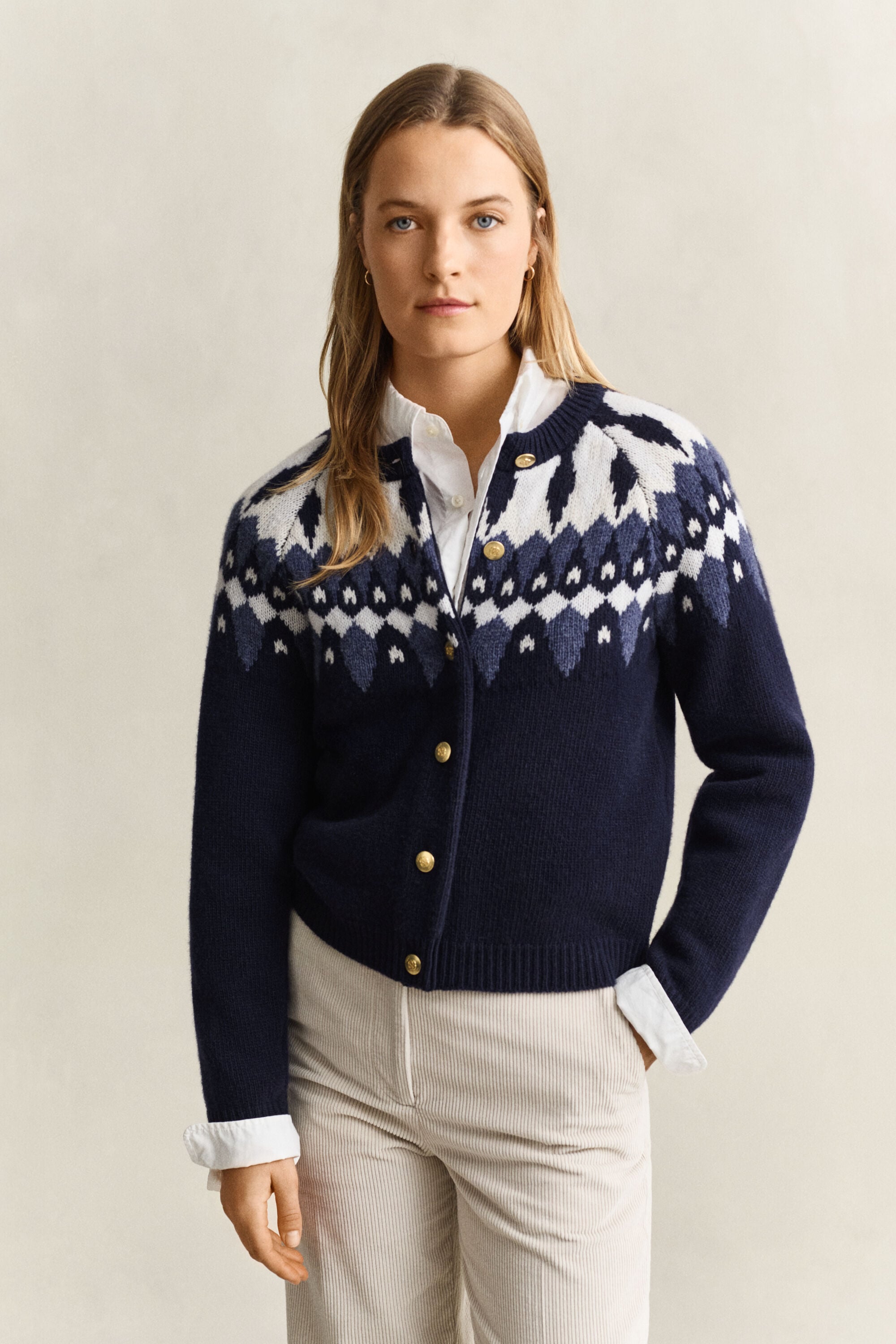 Cardigan Fair Isle in lana