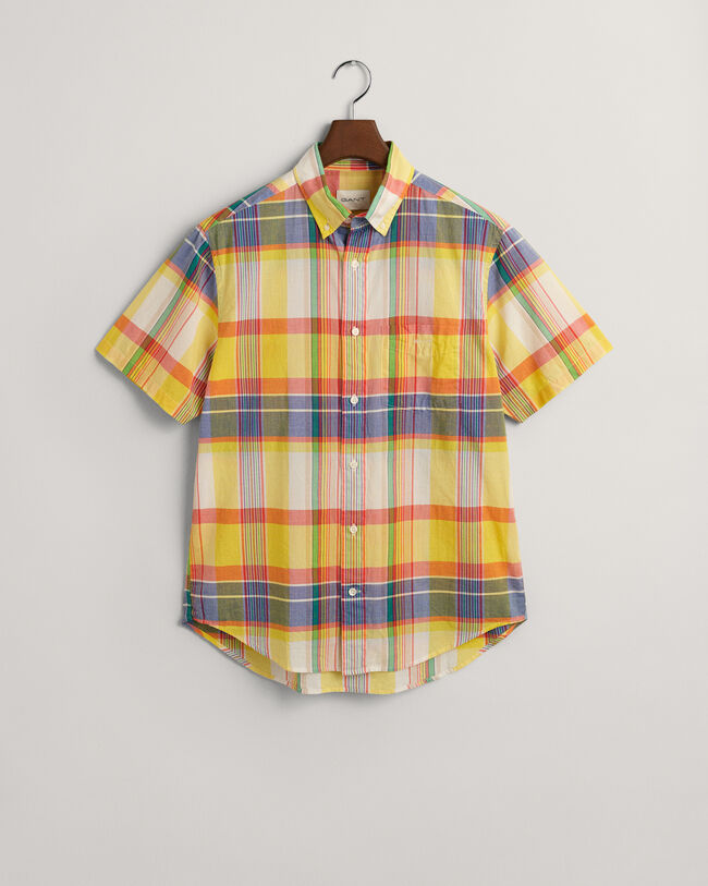 Camicia a maniche corte in madras regular fit