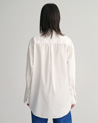 Camicia in popeline con polsini alti oversize