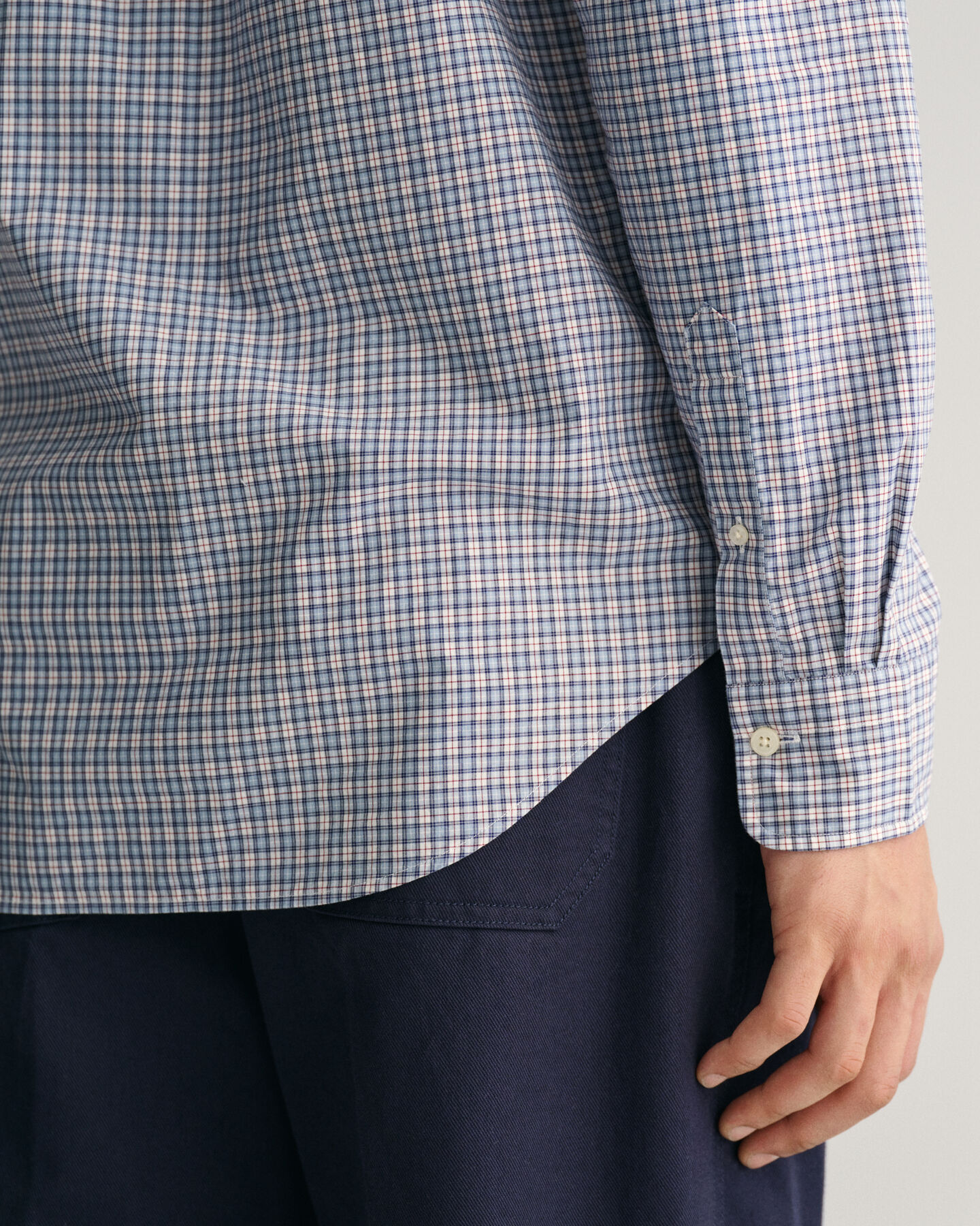 Camicia in popeline a quadretti regular fit