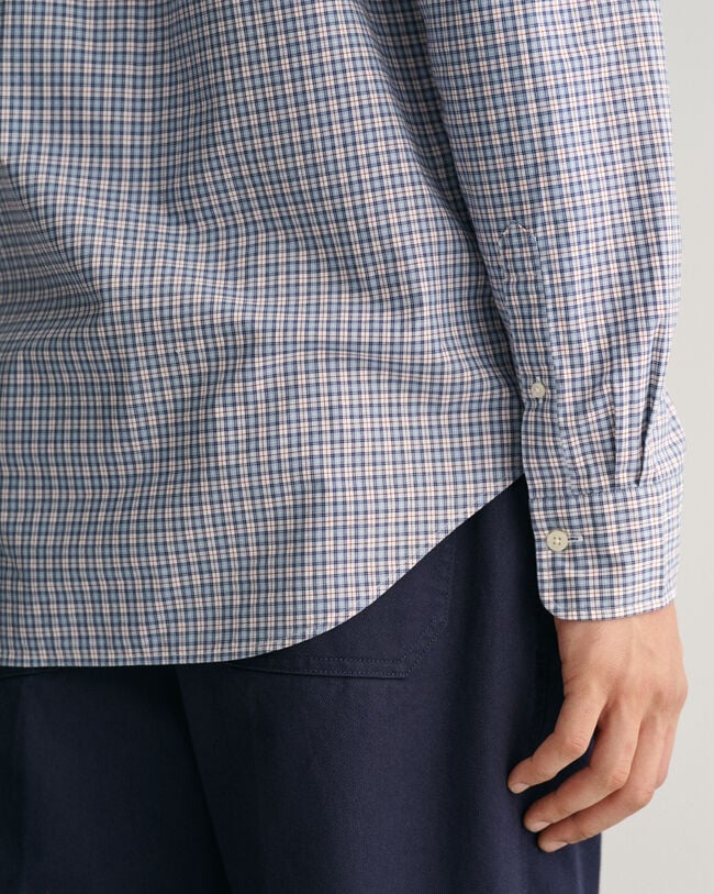 Camicia in popeline a quadretti regular fit