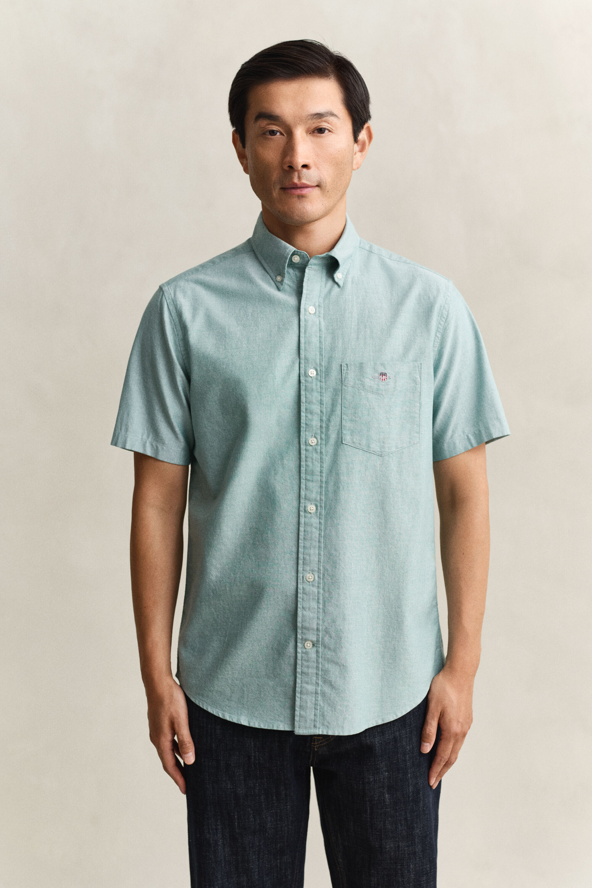 Camicia Oxford classica a maniche corte