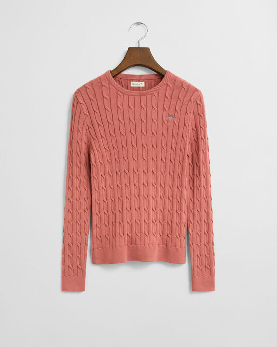 Maglia girocollo in cotone elasticizzato a trecce Teen Girls