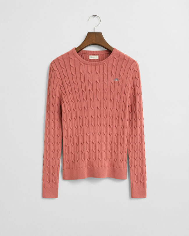 Maglia girocollo in cotone elasticizzato a trecce Teen Girls