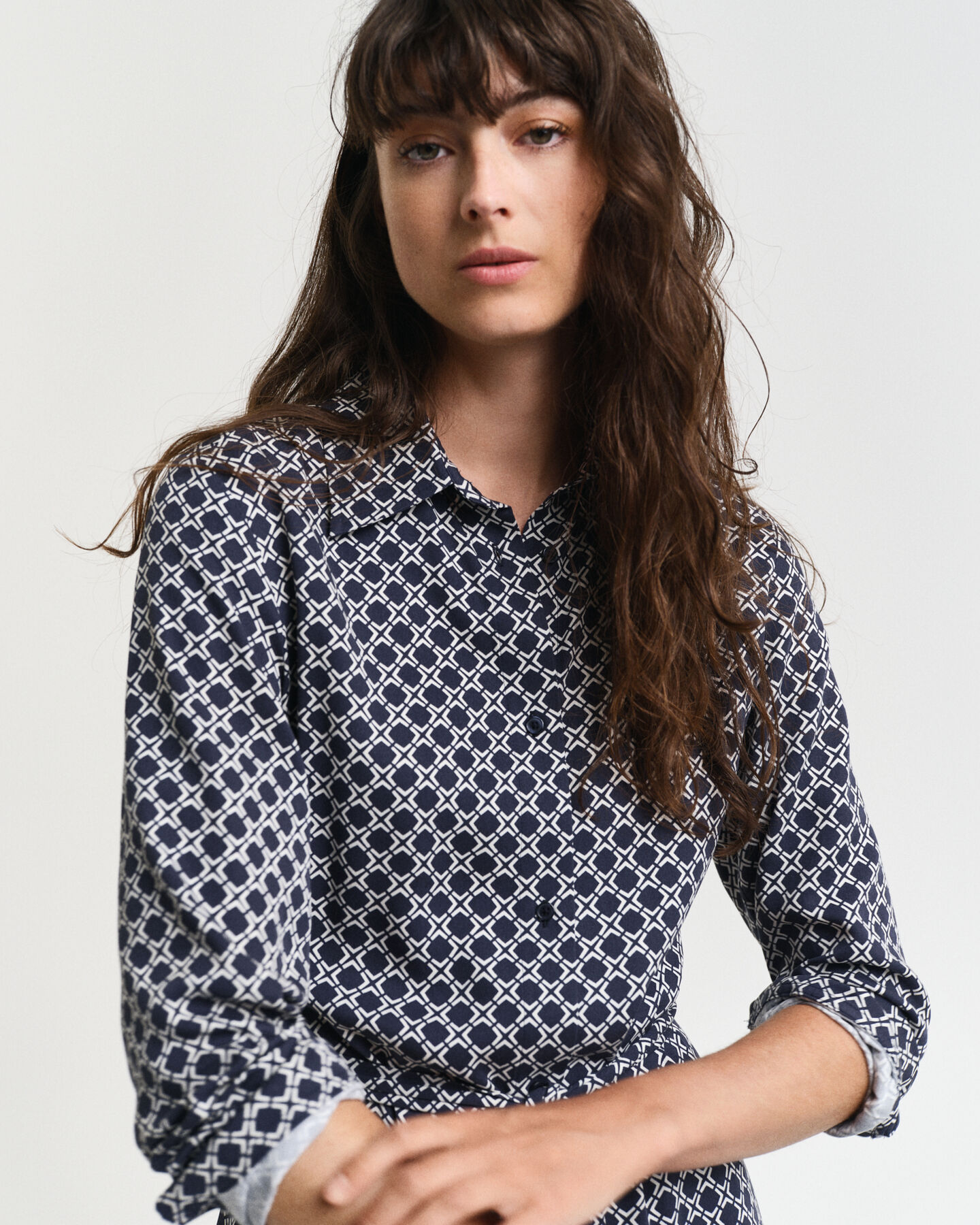 Abito chemisier con stampa geometrica