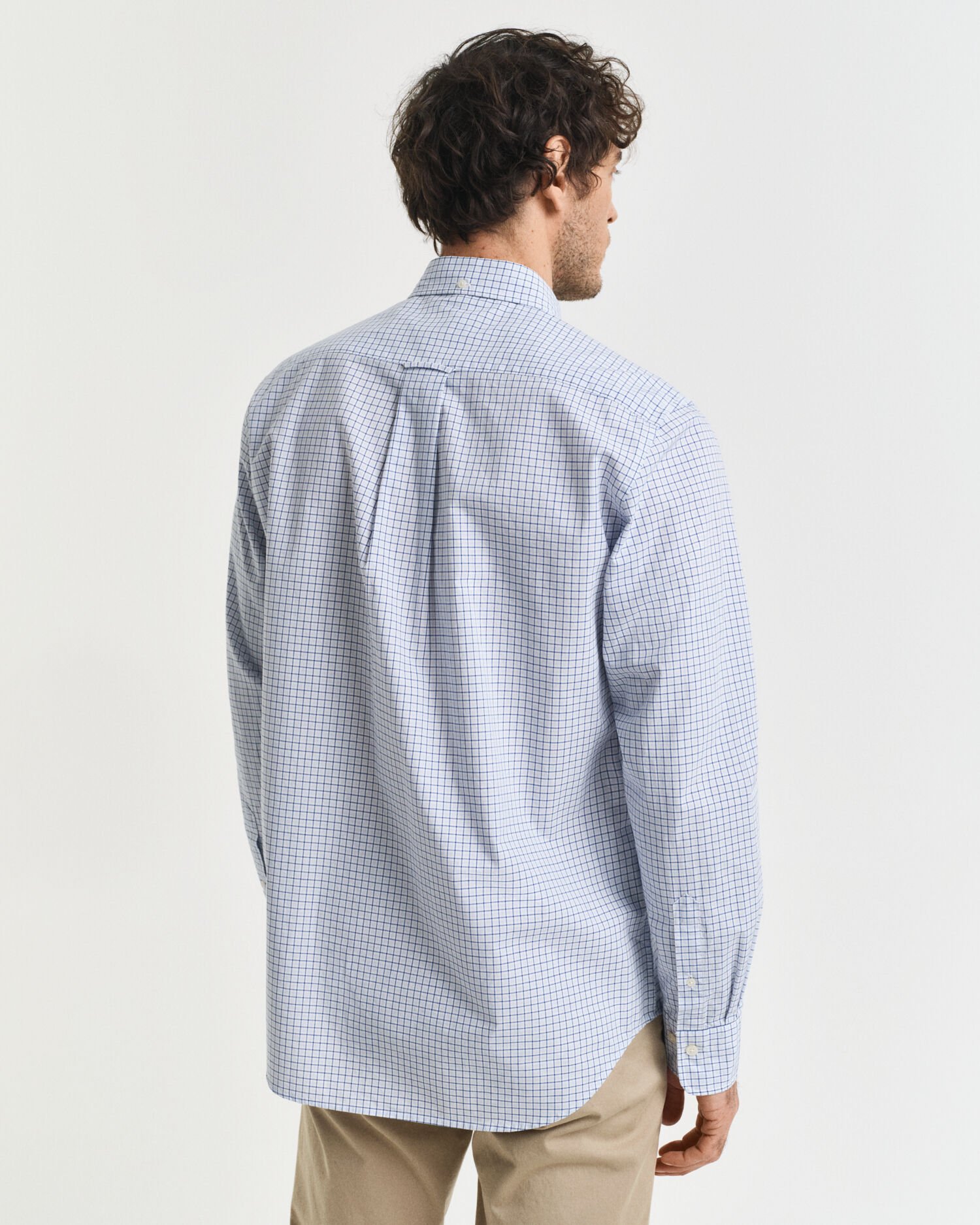 Classica camicia in popeline a quadri regular fit