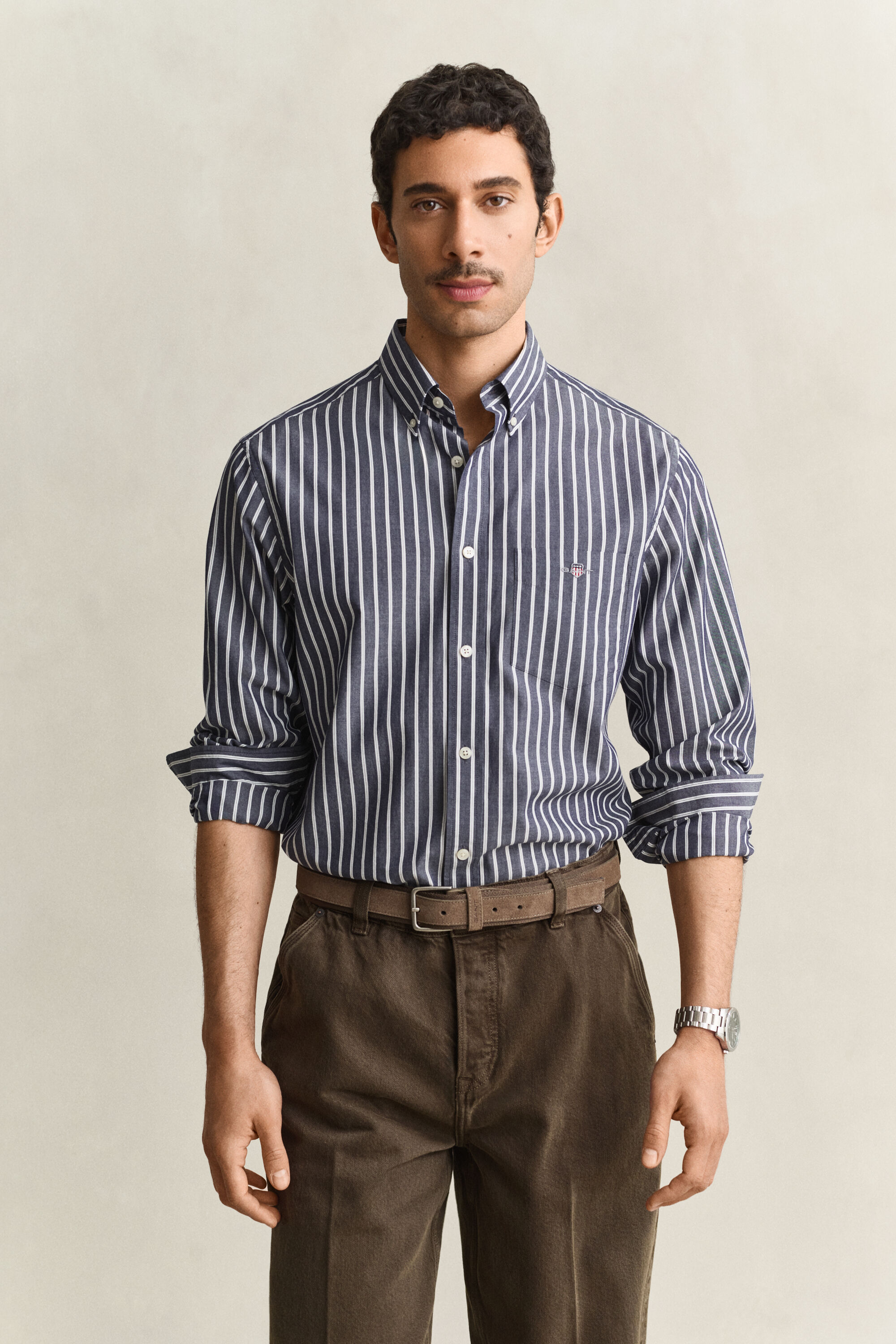 Camicia in popeline a righe