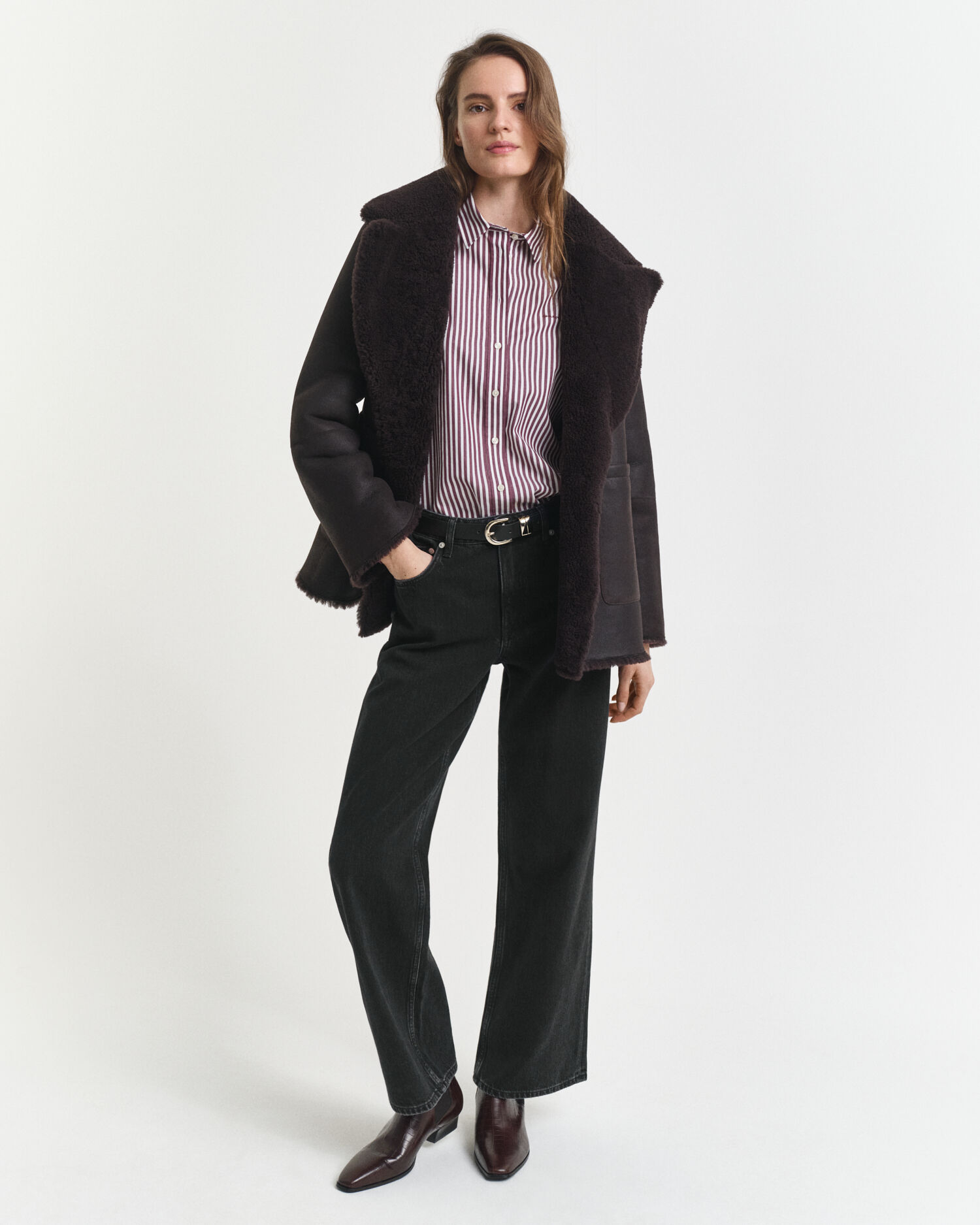 Camicia classica in popeline a righe regular fit