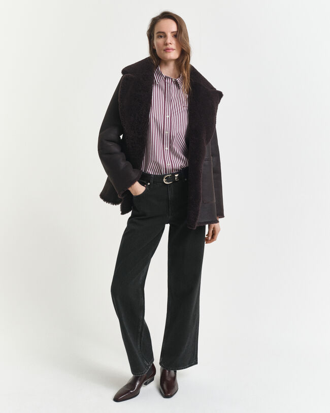 Camicia classica in popeline a righe regular fit