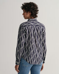 Camicia in voile di cotone con stampa a catena regular fit