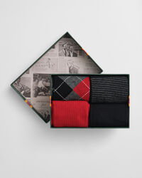 Confezione regalo da 4 calzini Argyle e a righe