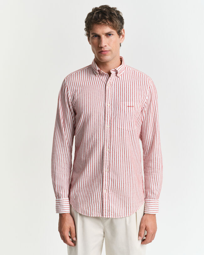 Camicia a righe testurizzata regular fit
